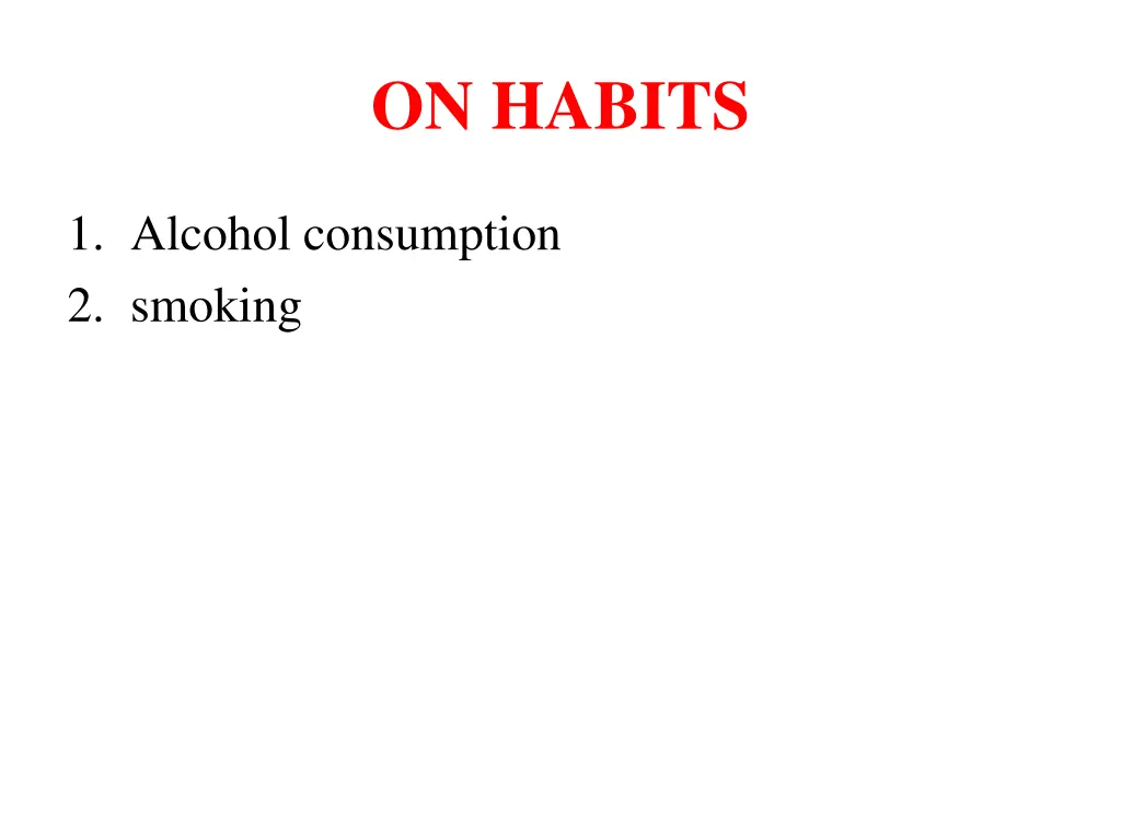 on habits