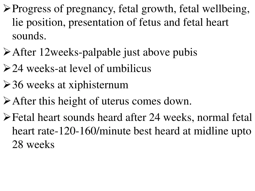 progress of pregnancy fetal growth fetal