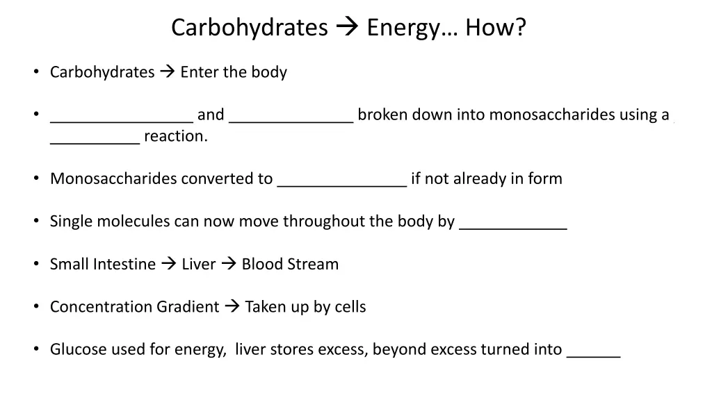 carbohydrates energy how
