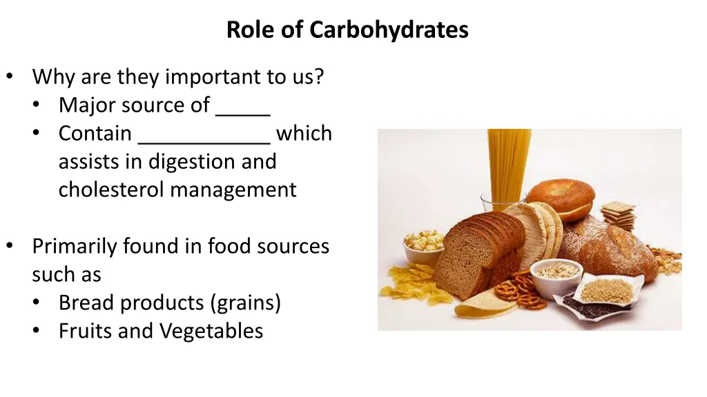 role of carbohydrates