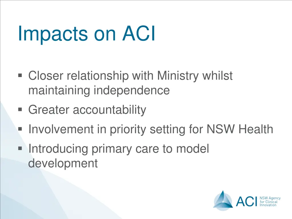impacts on aci