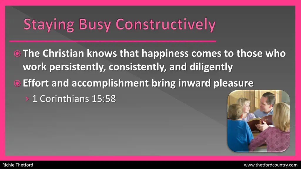 the christian knows that happiness comes to those