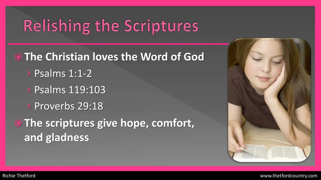 the christian loves the word of god psalms