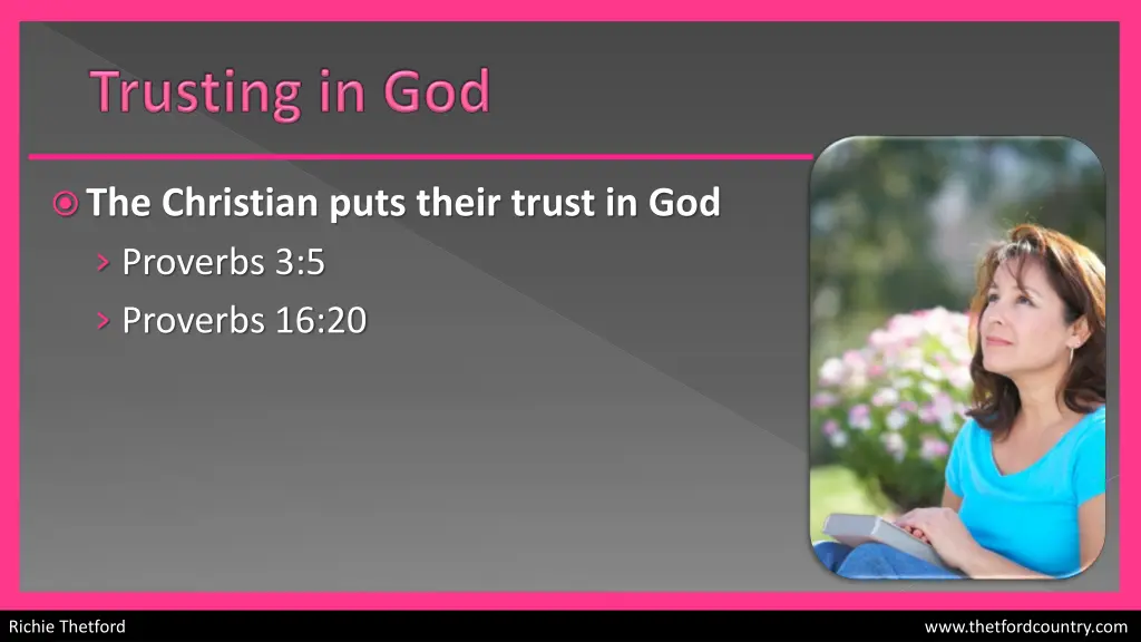 the christian puts their trust in god proverbs