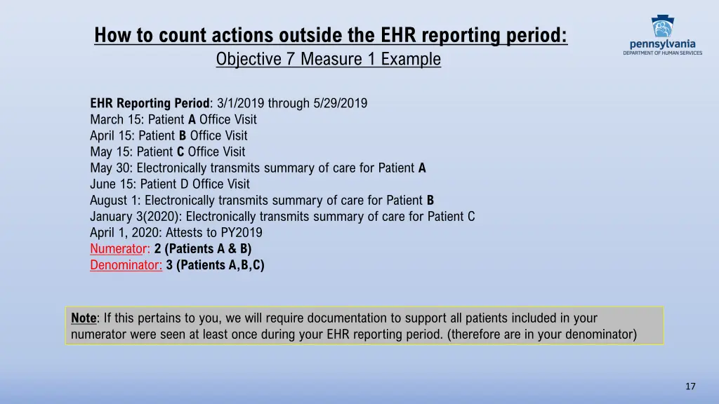 how to count actions outside the ehr reporting