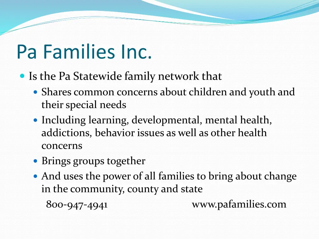 pa families inc