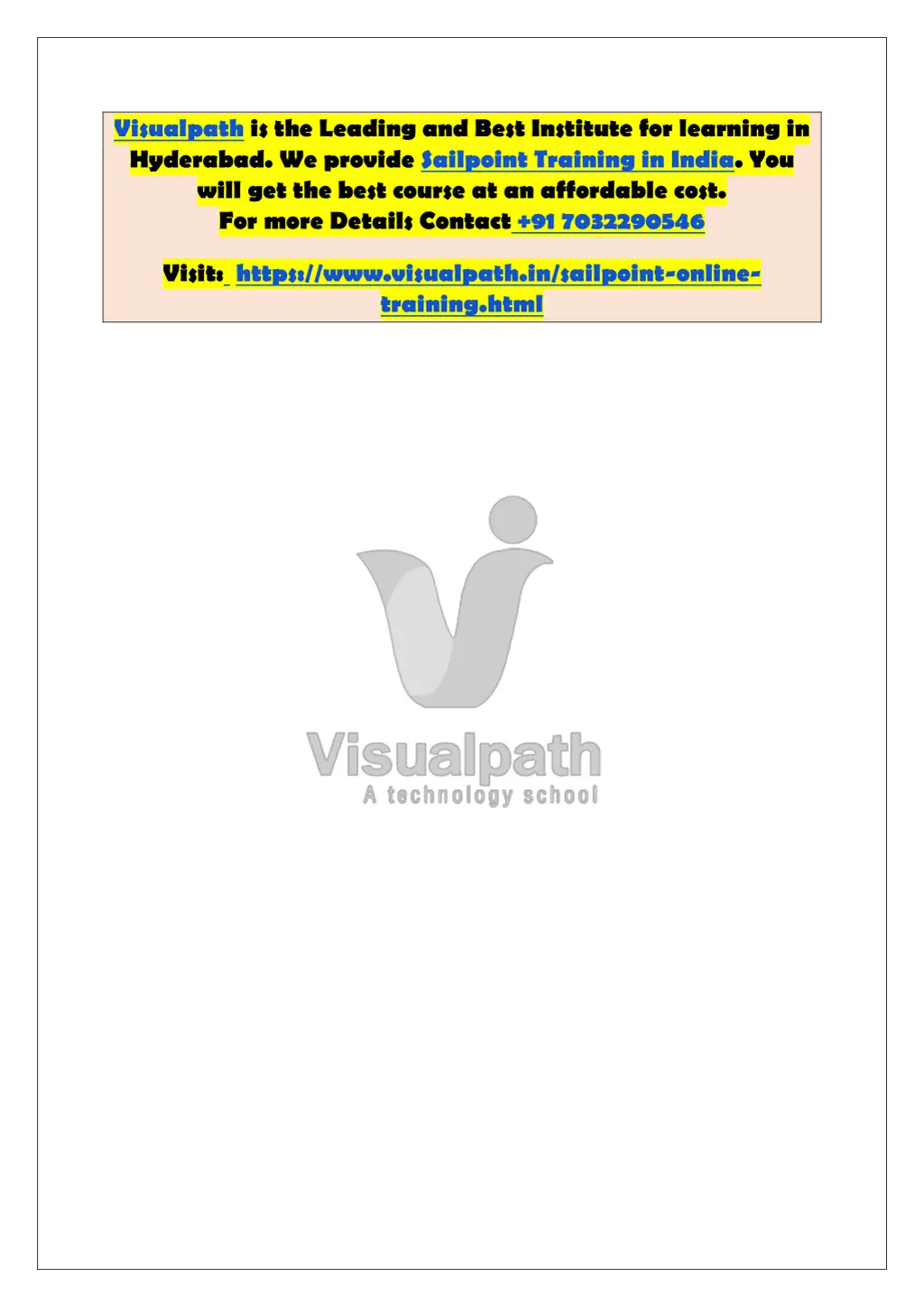 visualpath is the leading and best institute