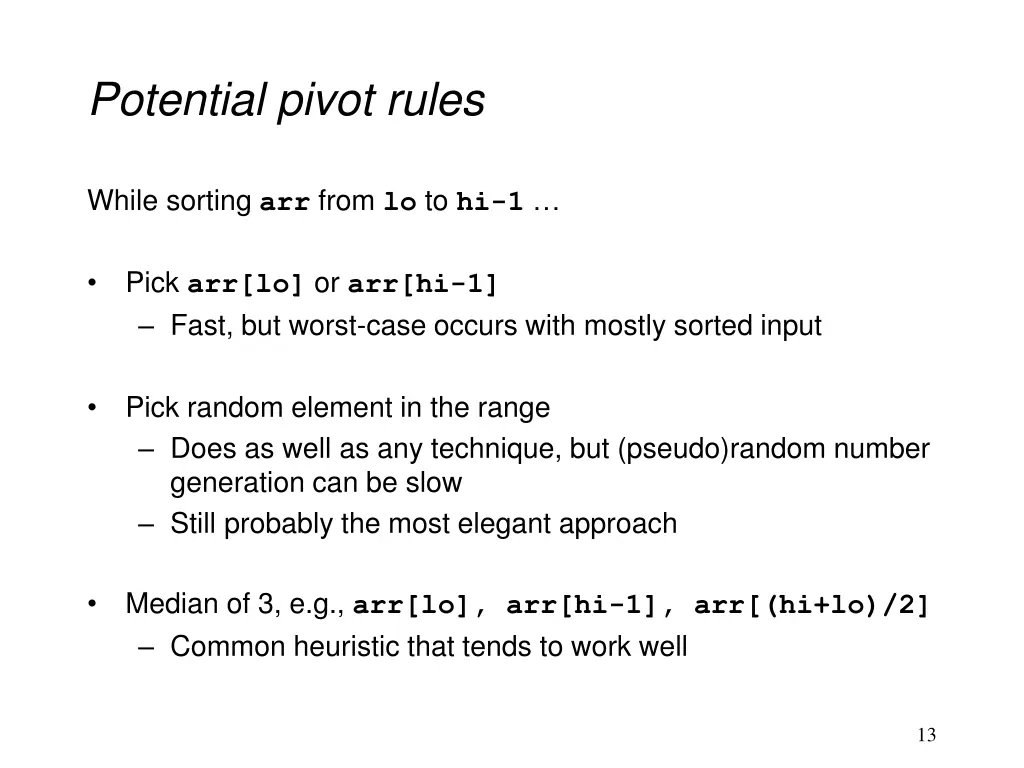 potential pivot rules