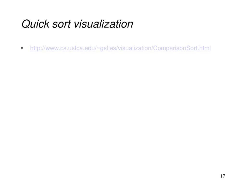 quick sort visualization