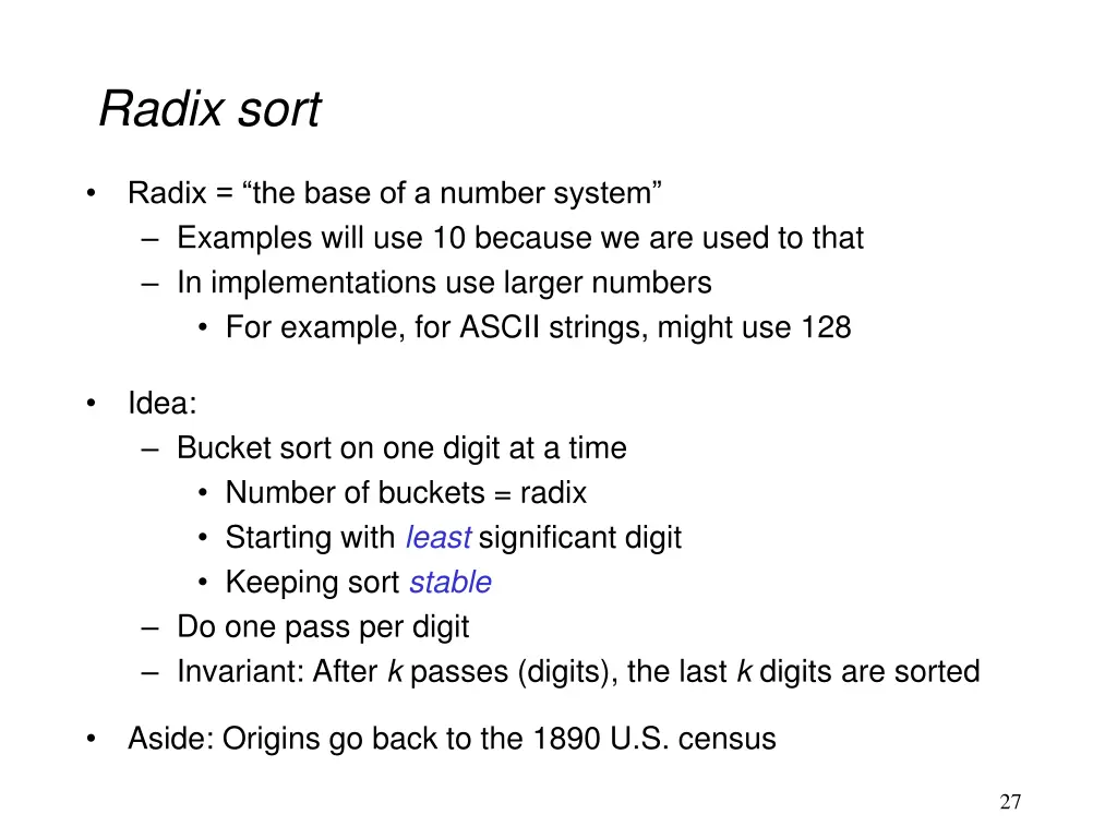 radix sort