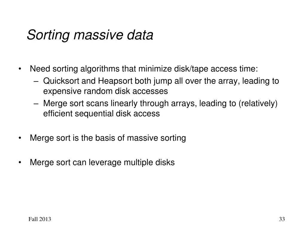 sorting massive data