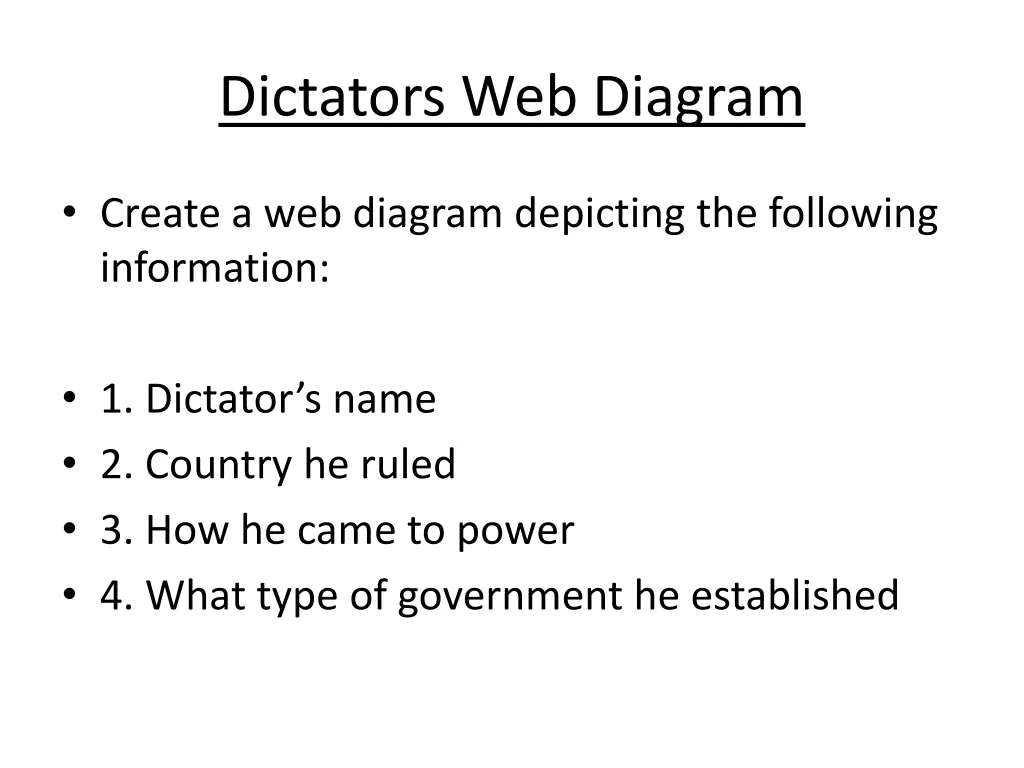 dictators web diagram