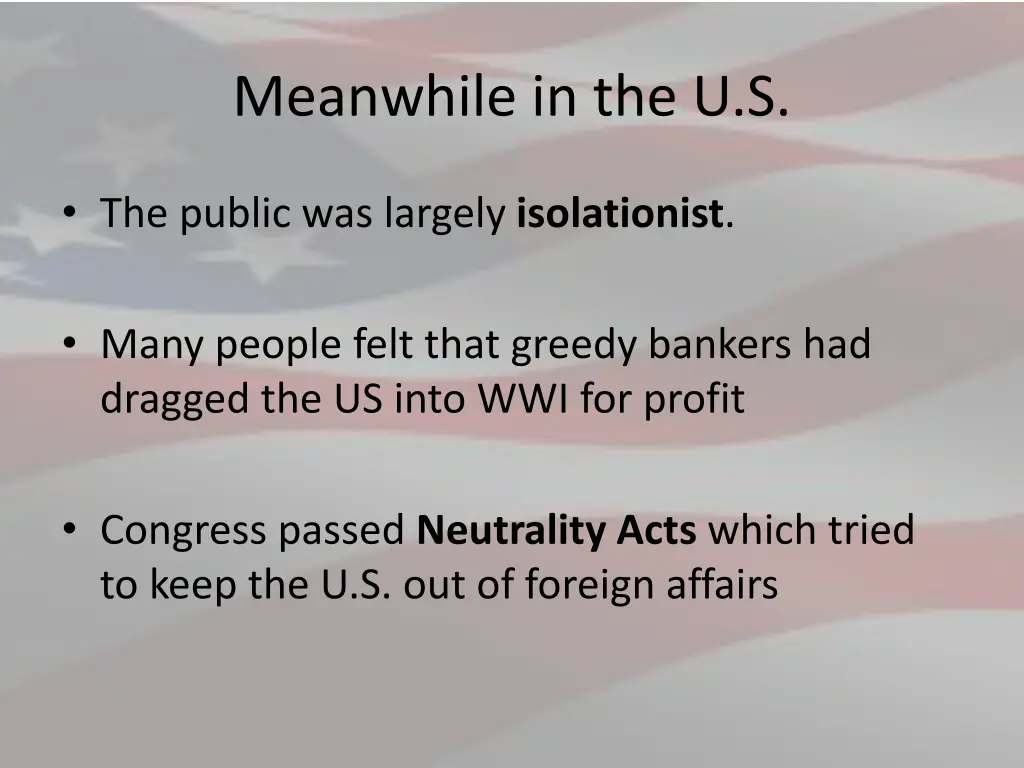 meanwhile in the u s
