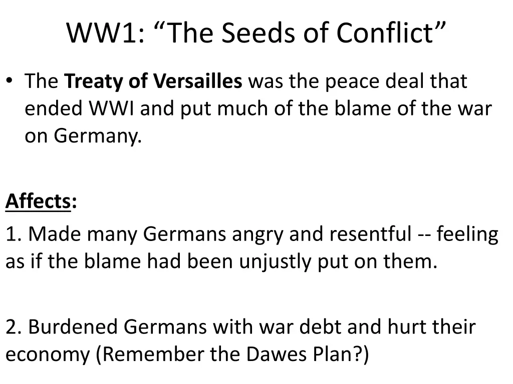ww1 the seeds of conflict