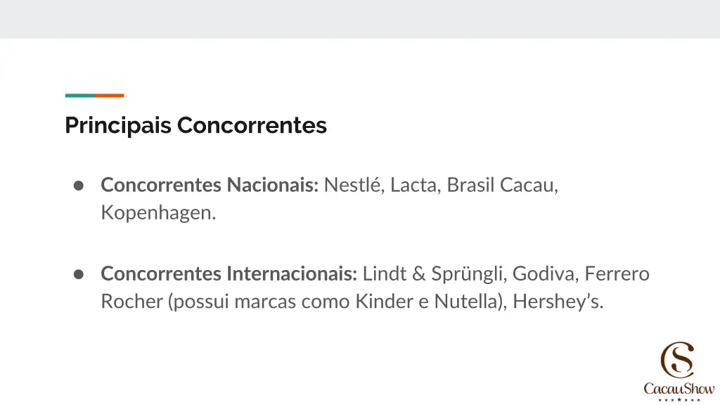 principais concorrentes