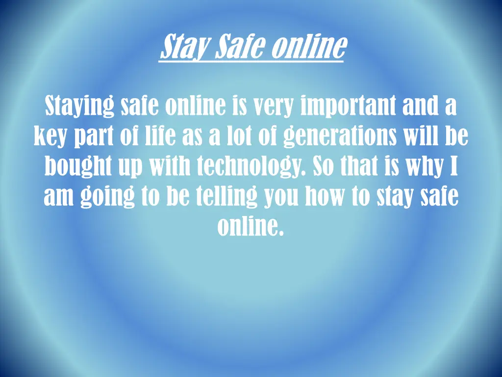 stay safe online