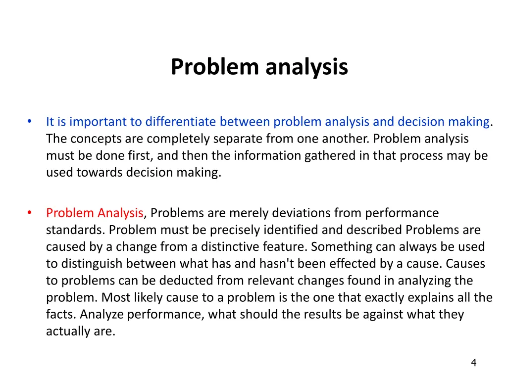 problem analysis