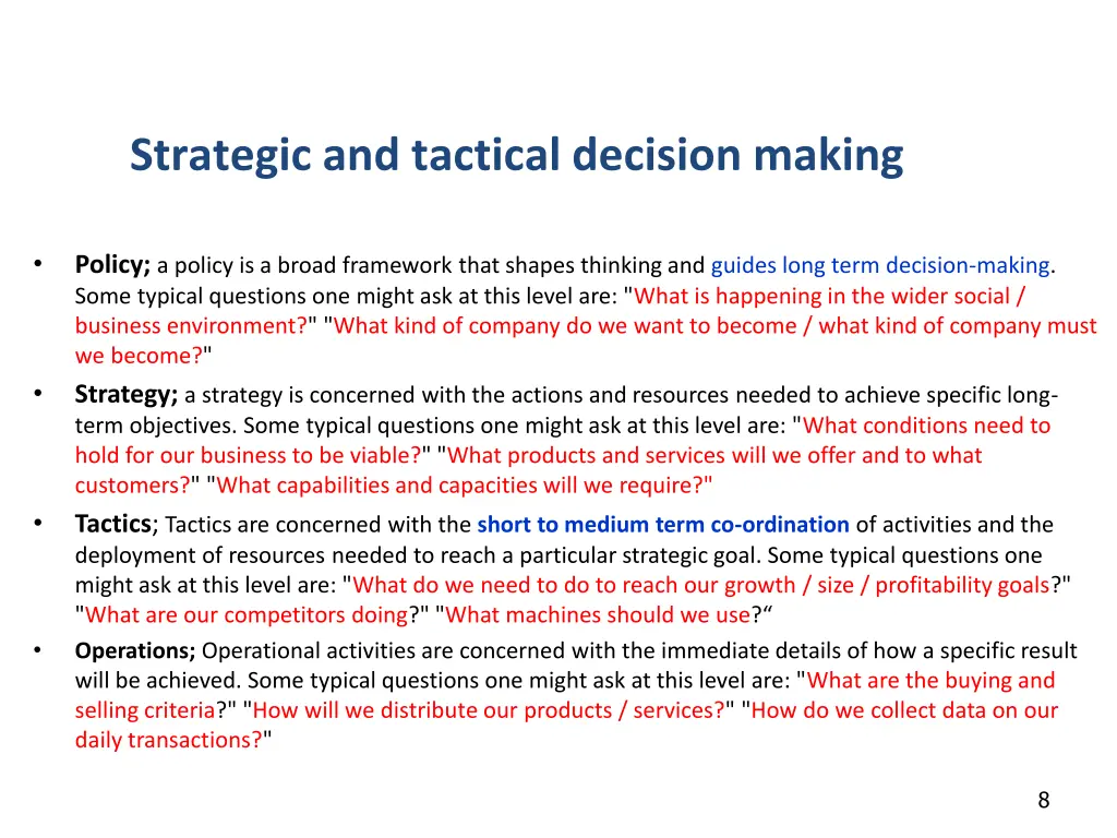 strategic and tactical decision making 1