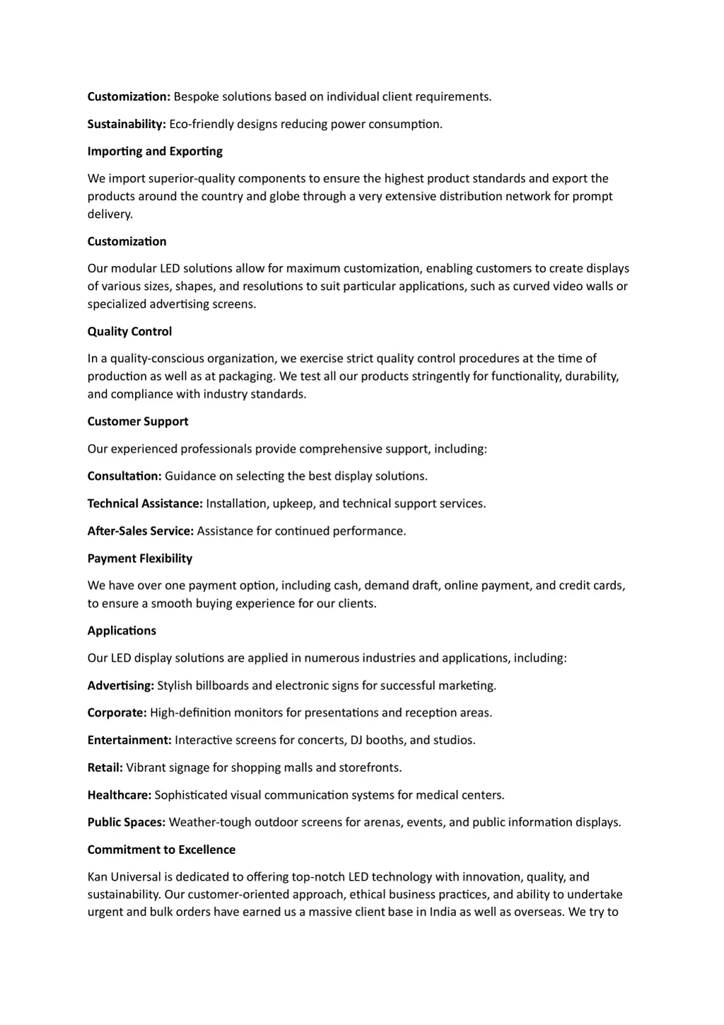 customization bespoke solutions based