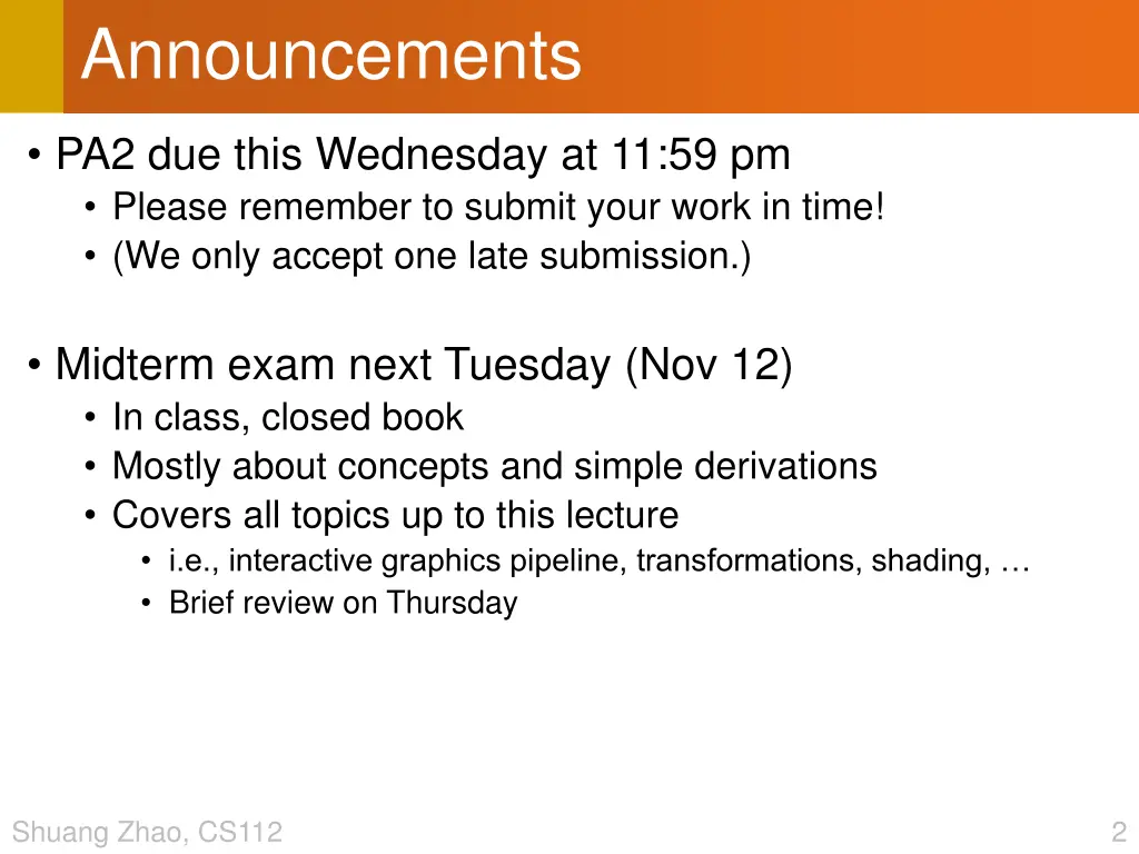 announcements