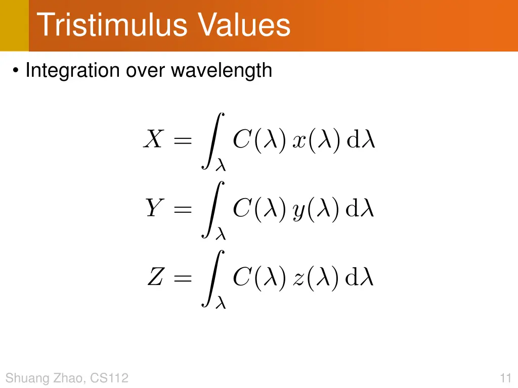 tristimulus values