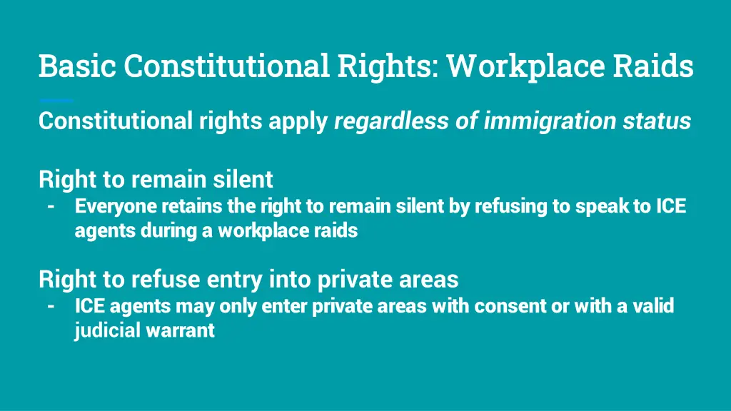 basic constitutional rights workplace raids basic
