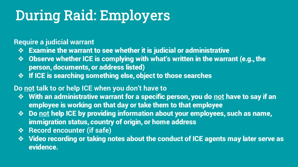 during raid employers during raid employers