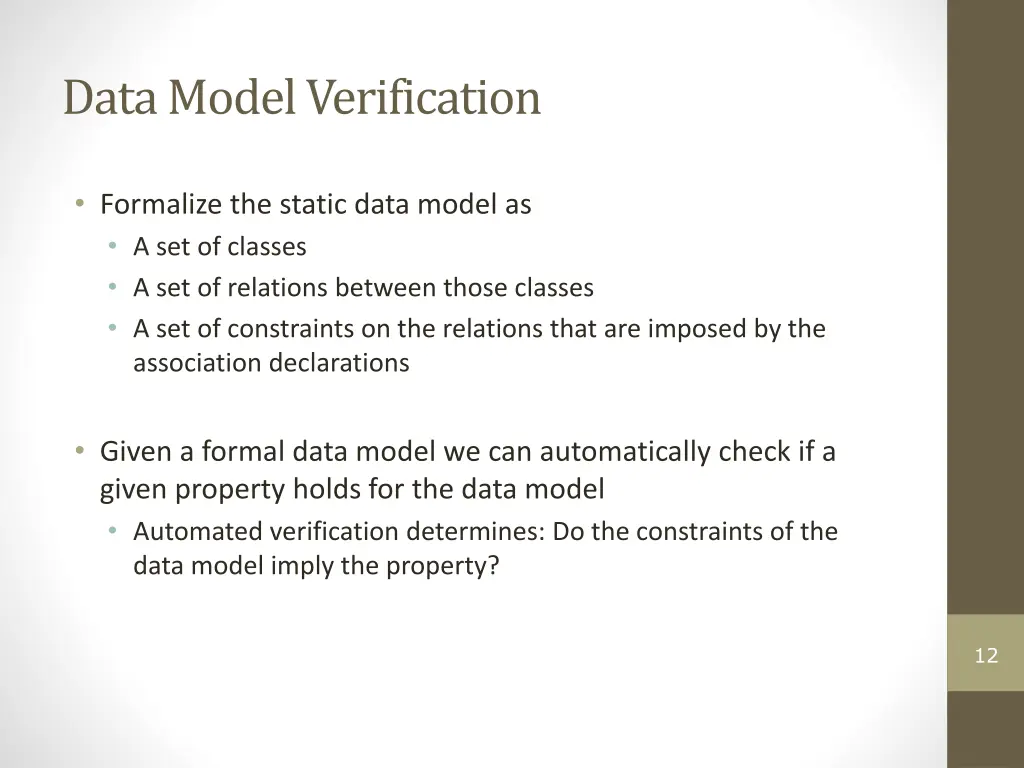 data model verification