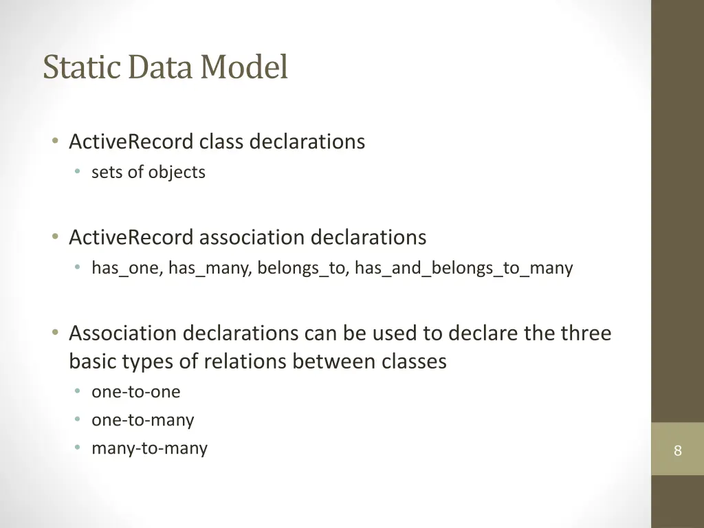 static data model
