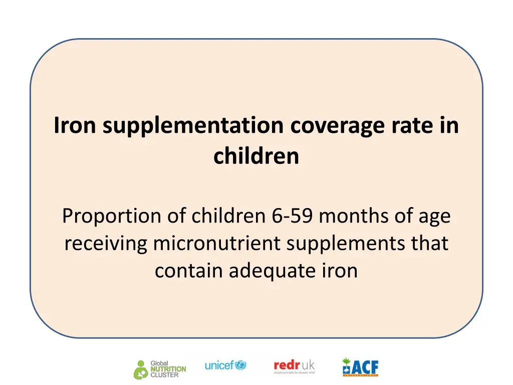 iron supplementation coverage rate in children