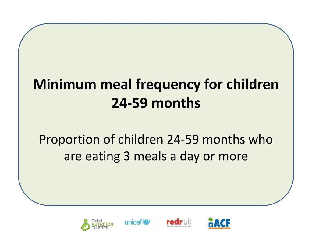 minimum meal frequency for children 24 59 months