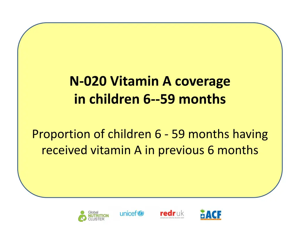 n 020 vitamin a coverage in children 6 59 months