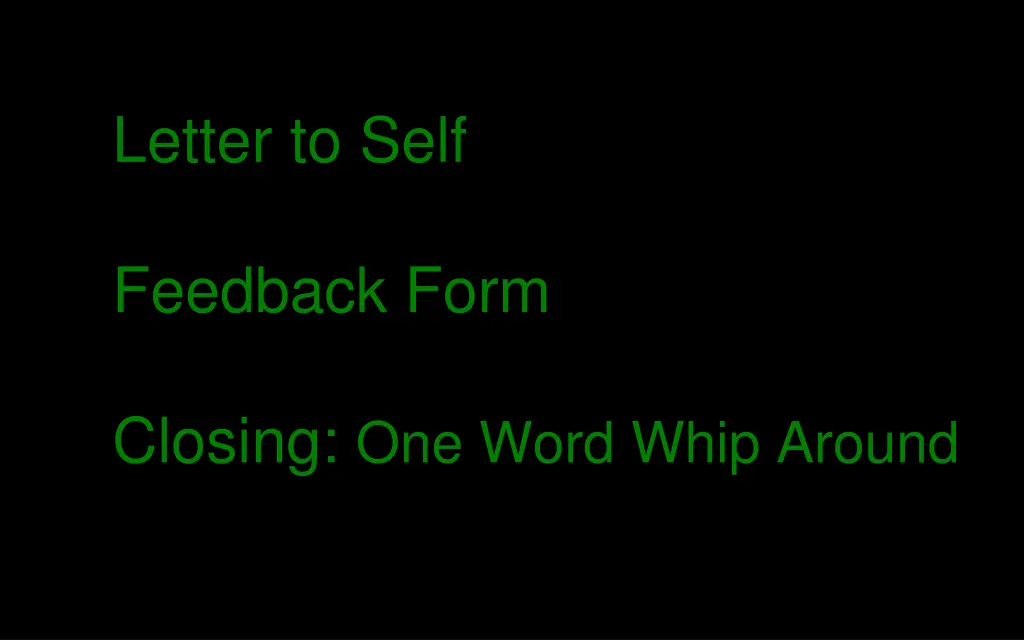letter to self