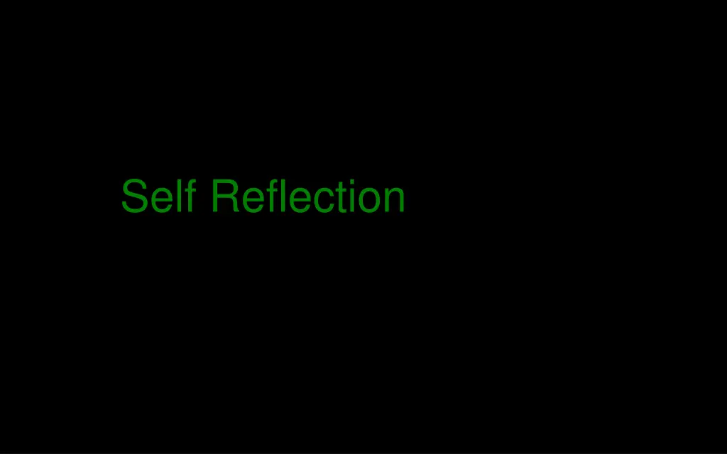 self reflection