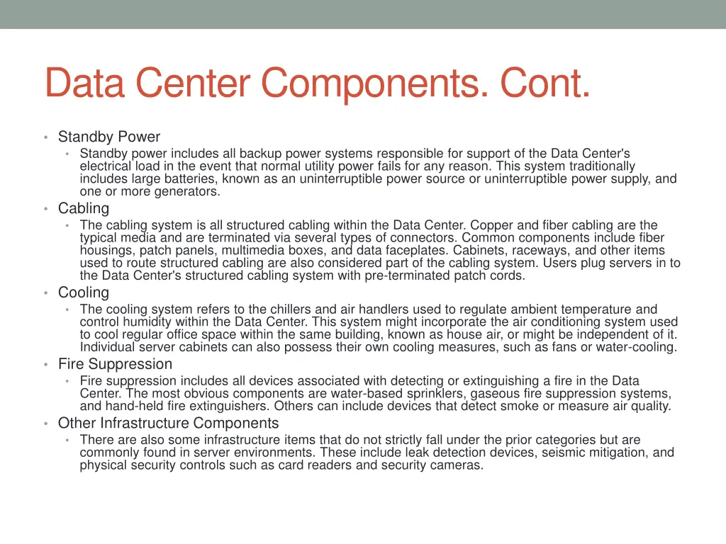 data center components cont