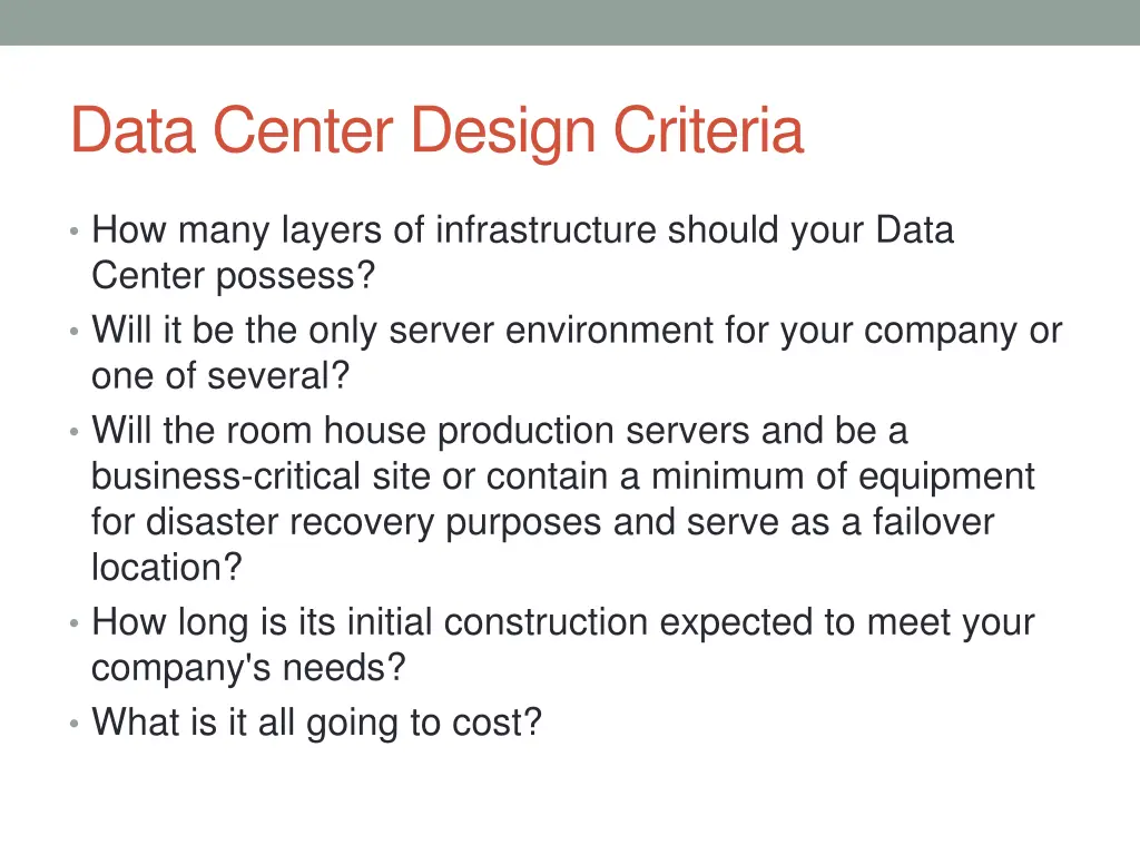 data center design criteria