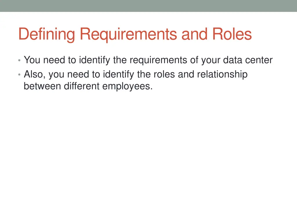 defining requirements and roles
