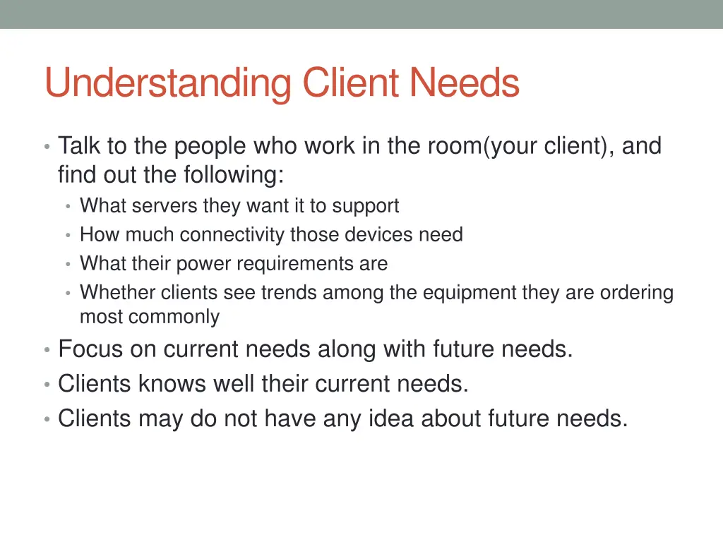 understanding client needs