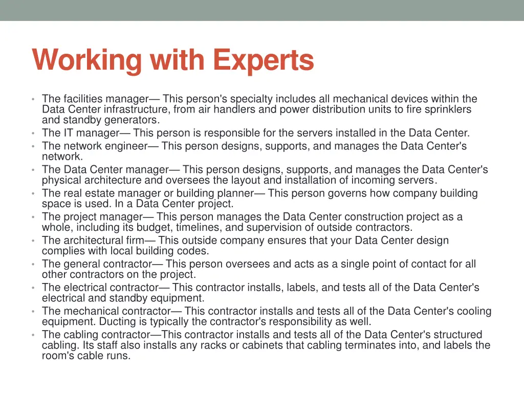 working with experts