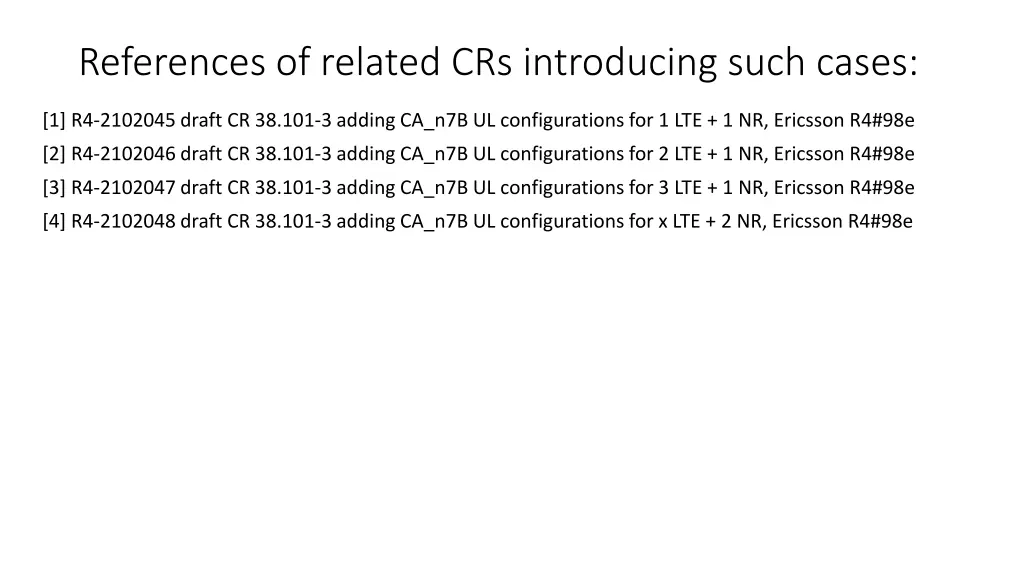 references of related crs introducing such cases