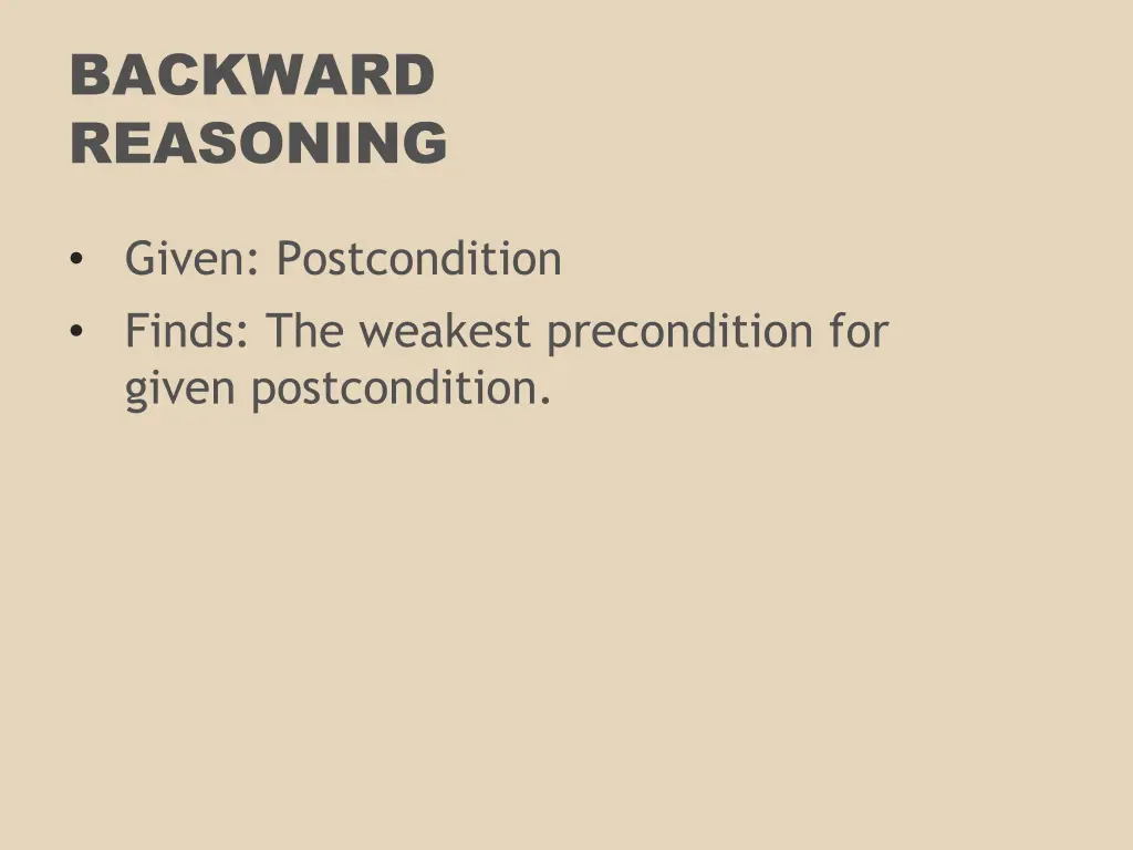 backward reasoning