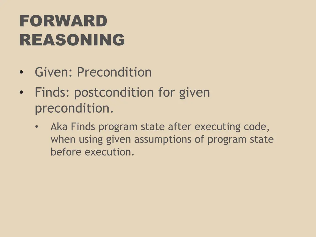 forward reasoning