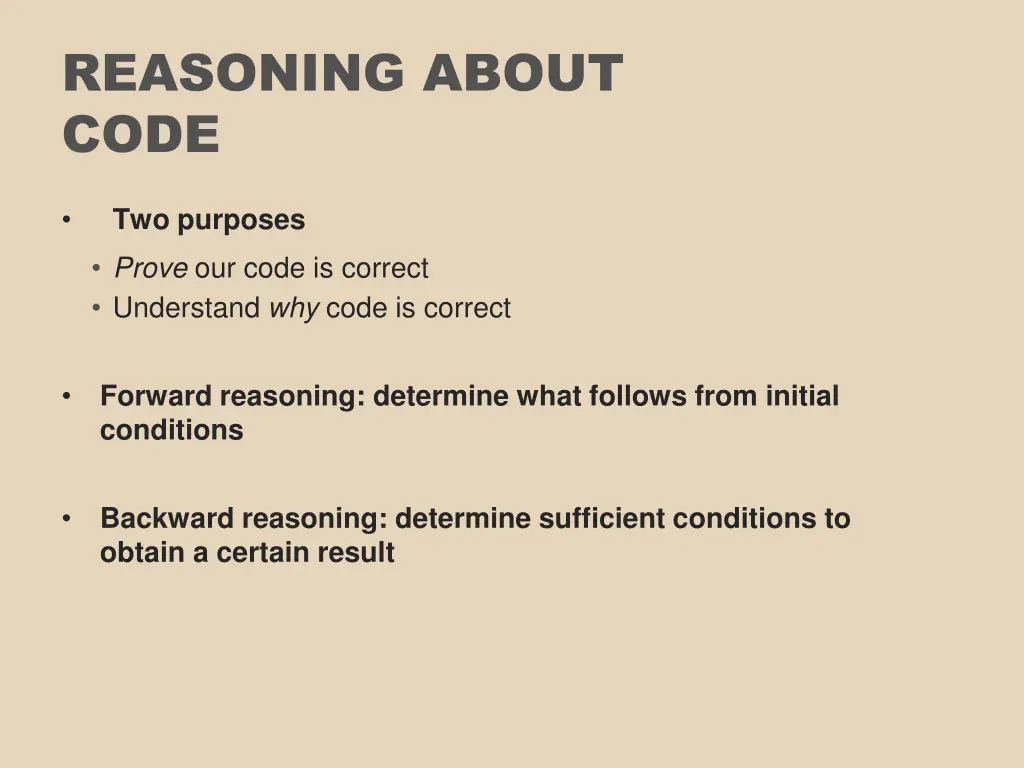 reasoning about code