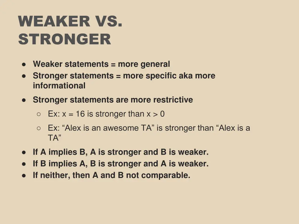 weaker vs stronger