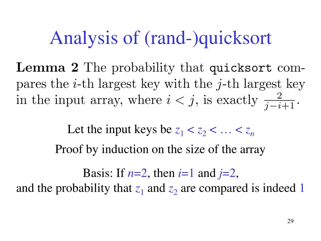 analysis of rand quicksort 1