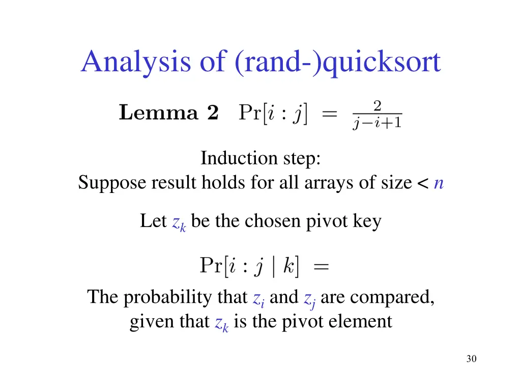 analysis of rand quicksort 2