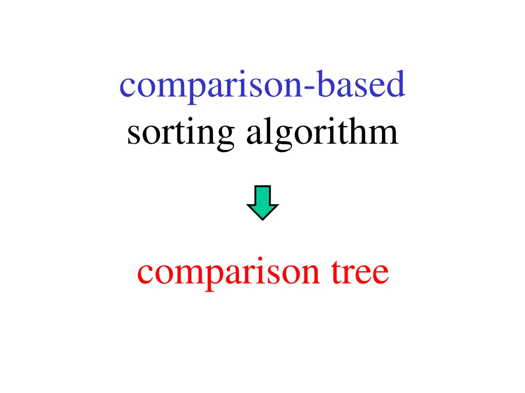 comparison based sorting algorithm