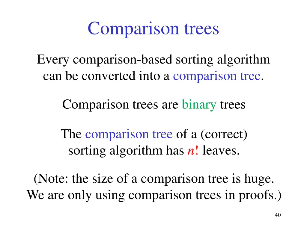 comparison trees