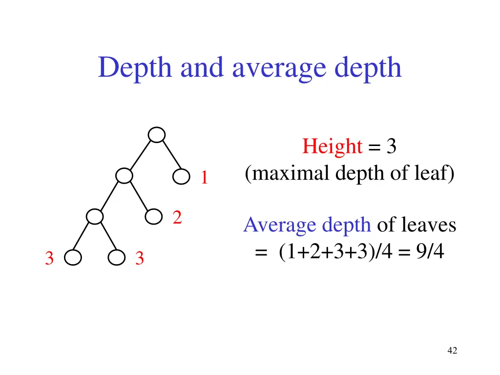 depth and average depth
