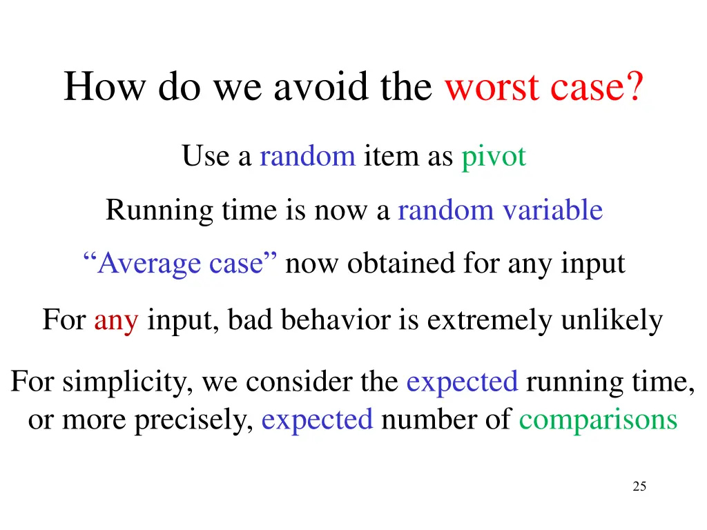 how do we avoid the worst case